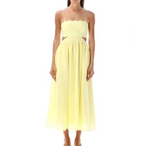 Zimmerman Halliday Scallop Midi Dress in Yellow! Brand new never worn!